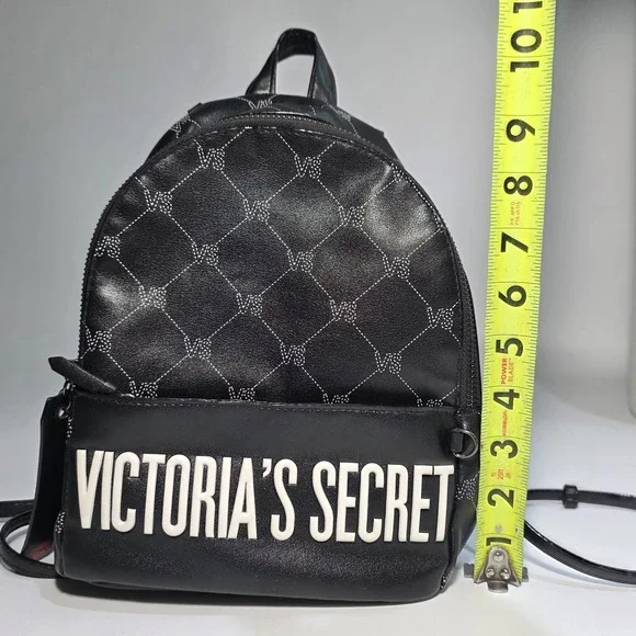 Victoria's Secret Monogram Mini City Black Backpack Purse Limited Edition 2018 - Picture 11 of 12